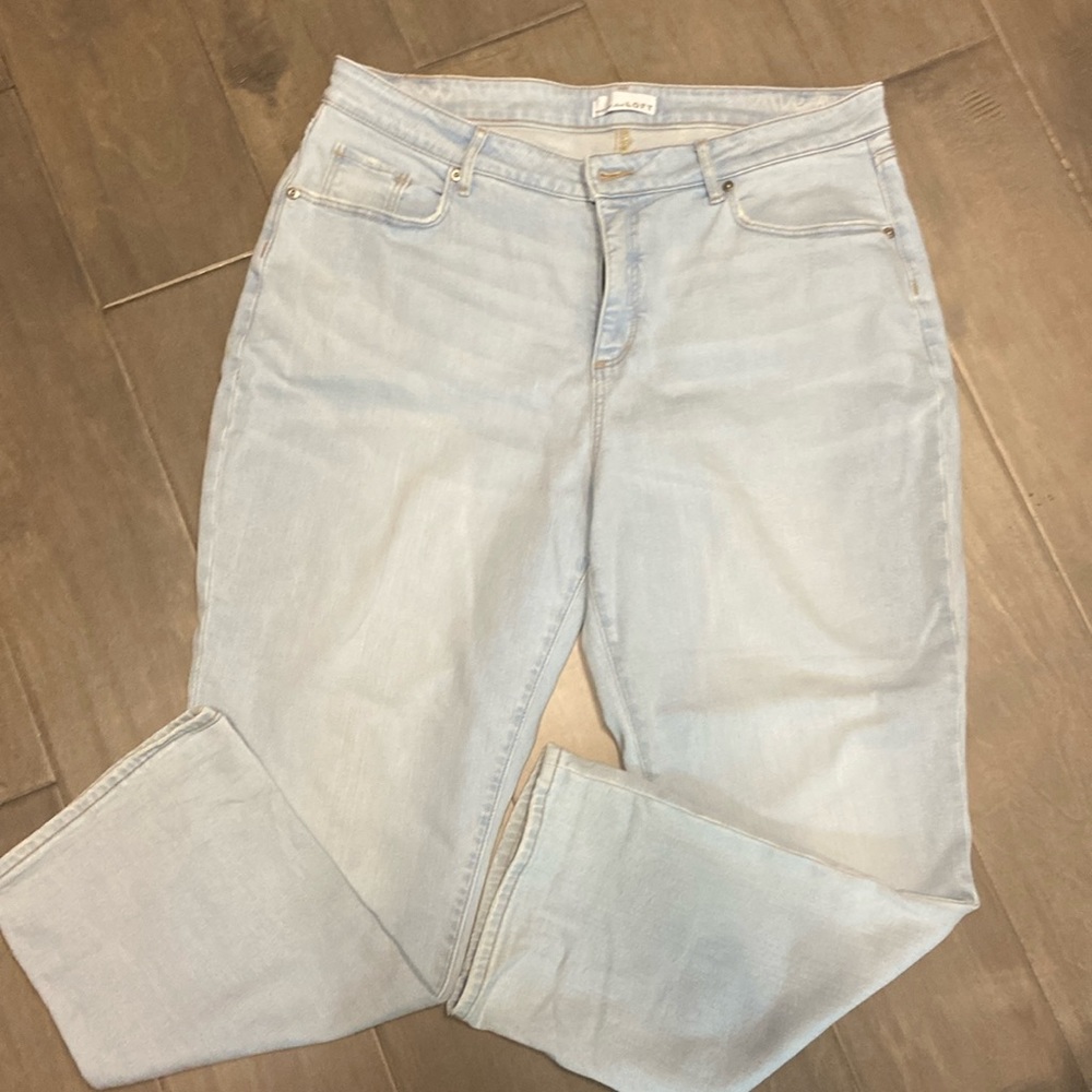 Loft jeans, size 33 (16), light indigo wash, girlfriend